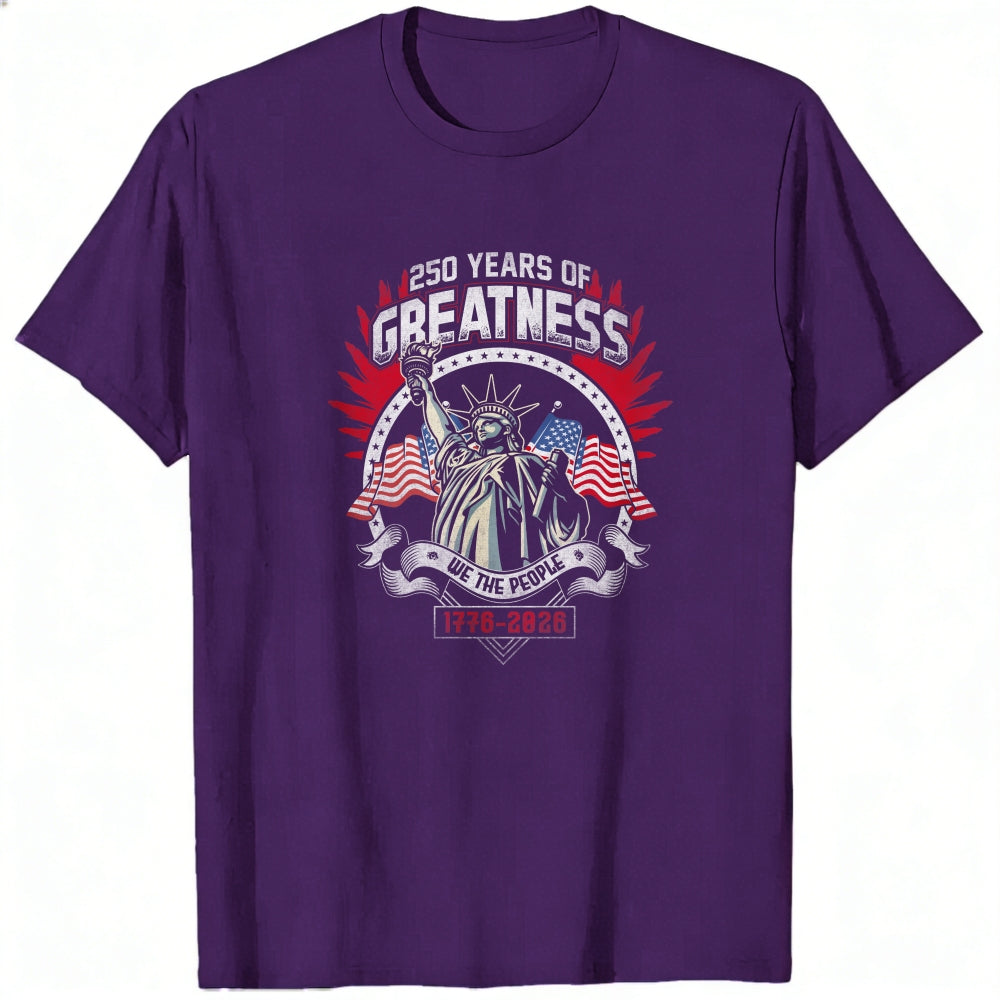 Patriotic American Flag Statue Of Liberty 250 Years Of Greatness Classic T-Shirt