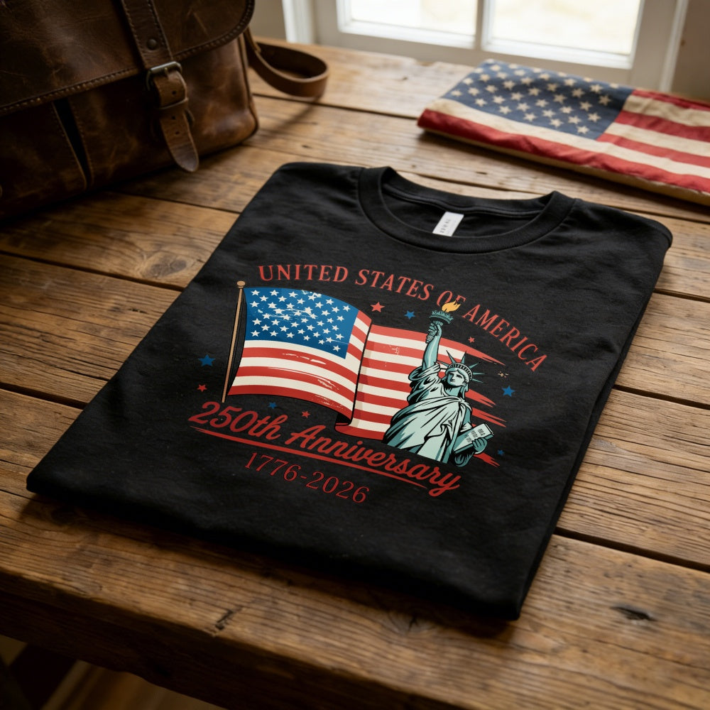 Patriotic American Flag And Statue Of Liberty Classic T-Shirt 250th Anniversary 1776 2026