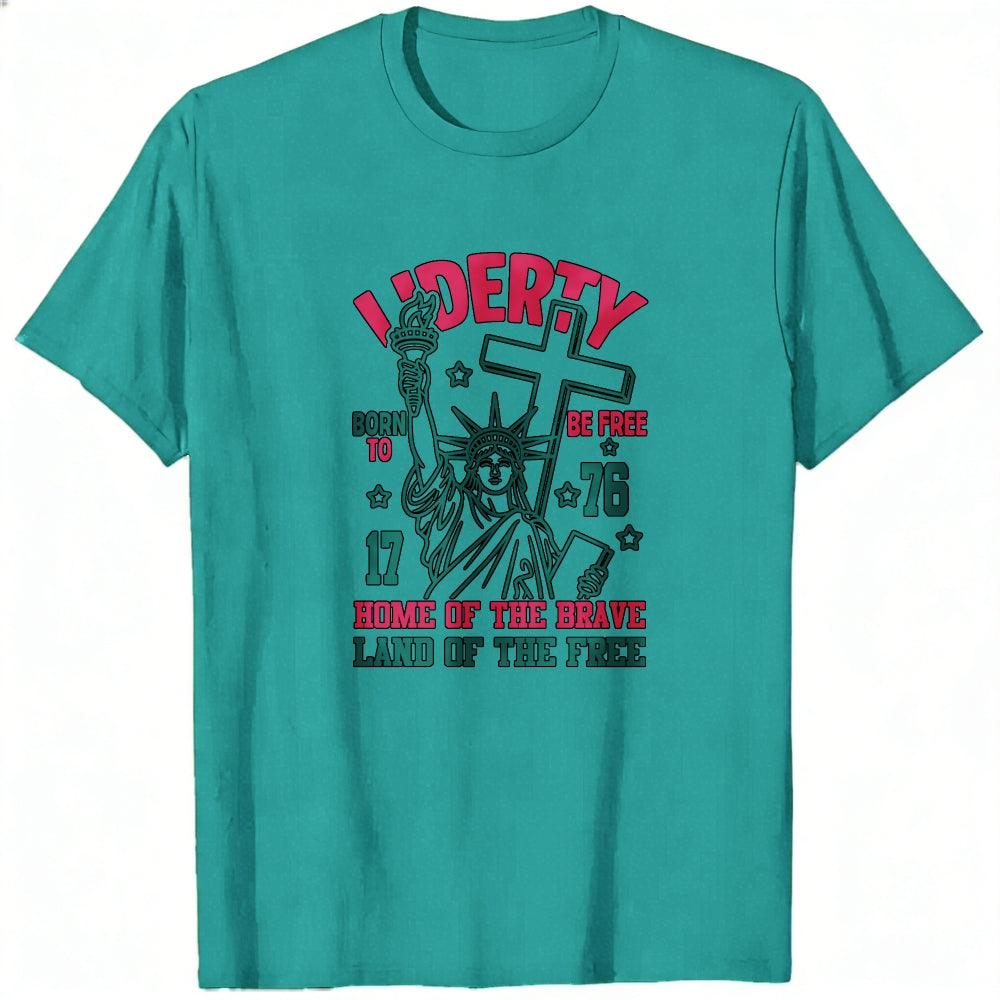 American Patriotic Design Classic T-Shirt Liberty Statue And Slogan