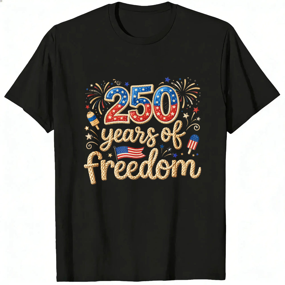 Patriotic American Flag Fireworks 250 Years Of Freedom Classic T-Shirt