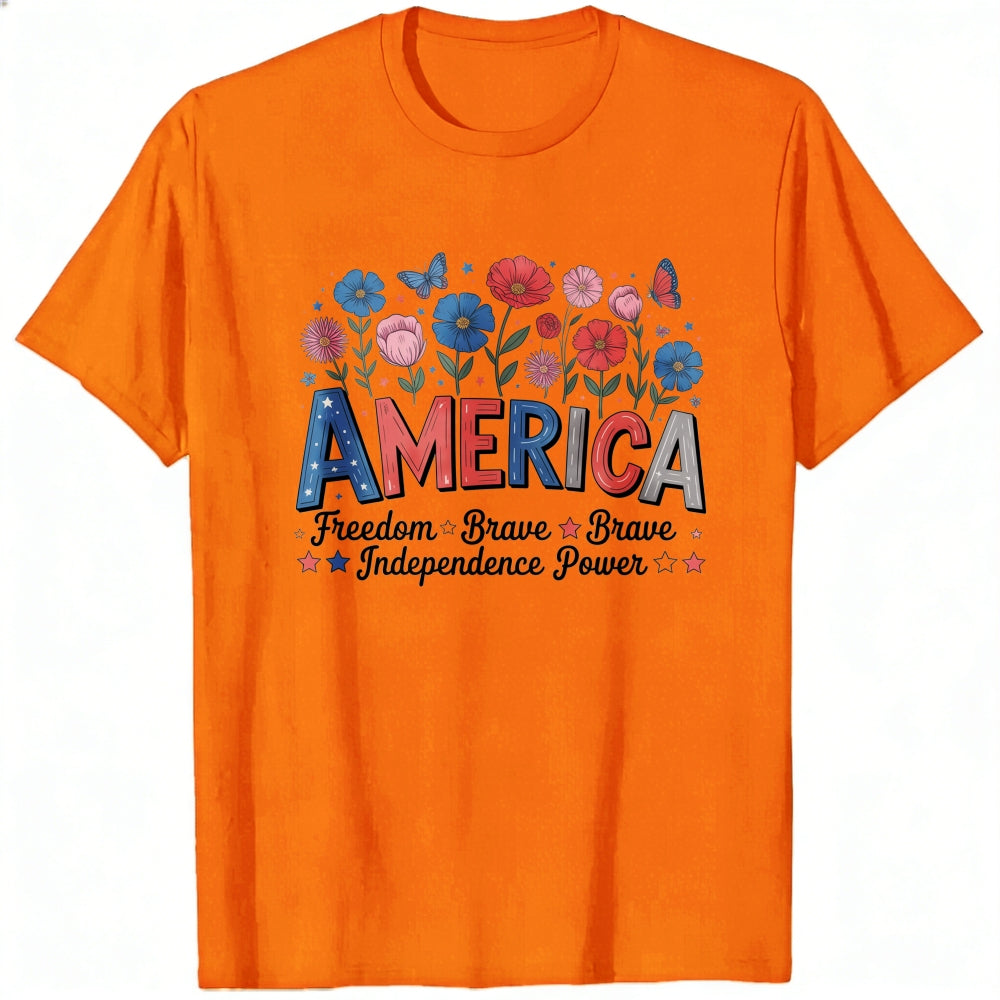 Patriotic Floral America Classic T-Shirt