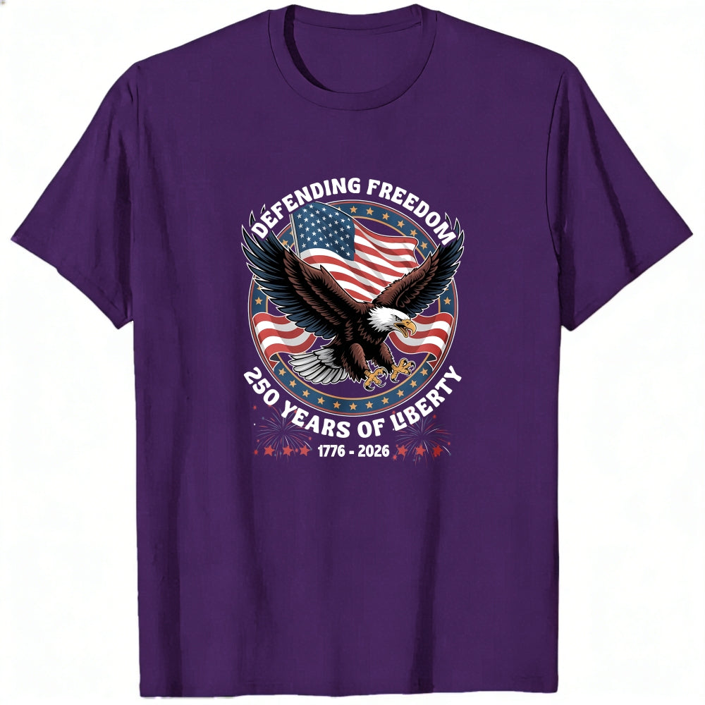 Patriotic Eagle American Flag Design Classic T-Shirt Defending Freedom 250 Years Of Liberty 1776 2026