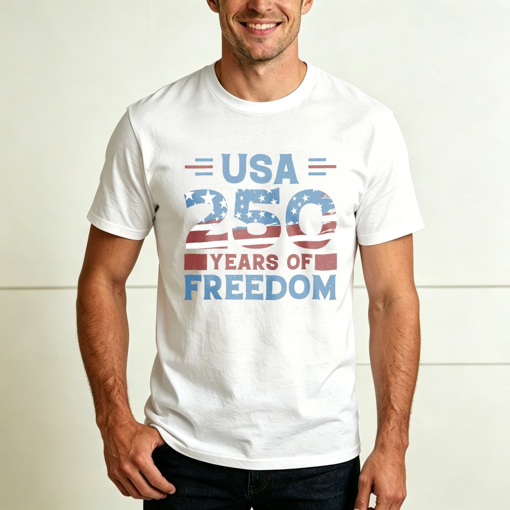 Patriotic American Flag Design Classic T-Shirt 250 Years Of Freedom Usa Celebration
