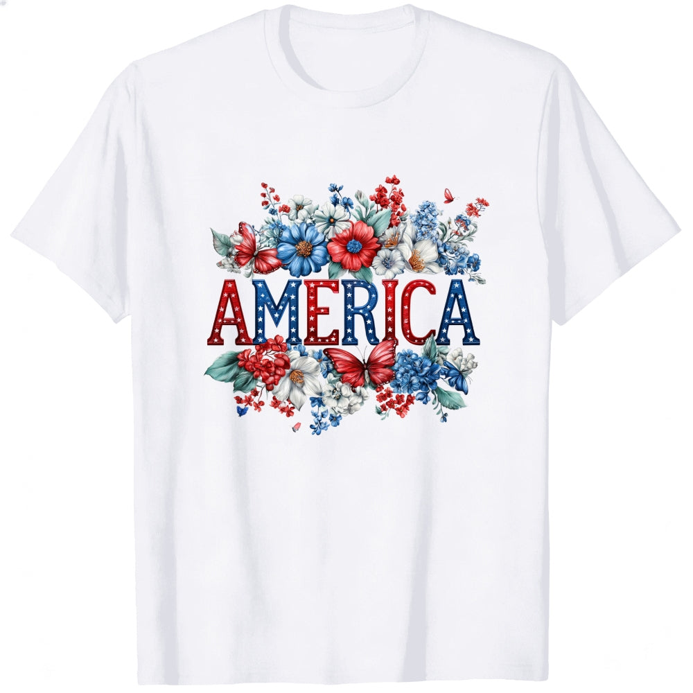 Patriotic Floral Design Classic T-Shirt America