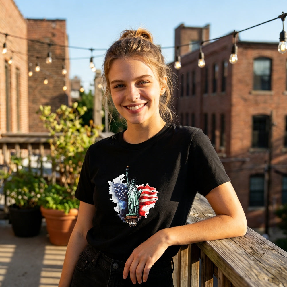American Flag Statue Of Liberty Classic T-Shirt
