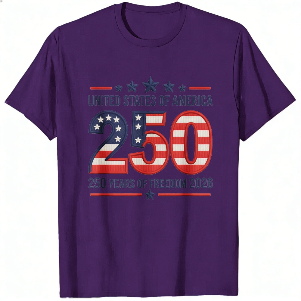 Patriotic American Flag Design Classic T-Shirt 250 Years Of Freedom 2026