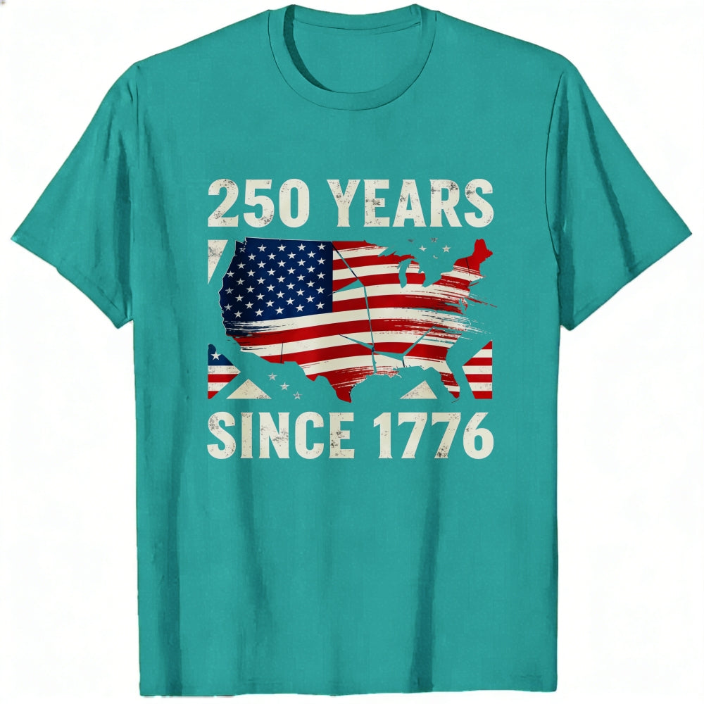 Patriotic American Flag Map Classic T-Shirt 250 Years Since 1776
