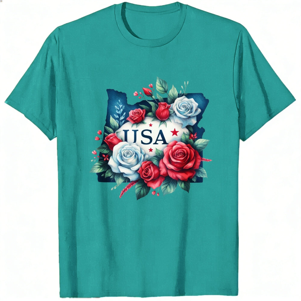 Floral Usa Map Classic T-Shirt