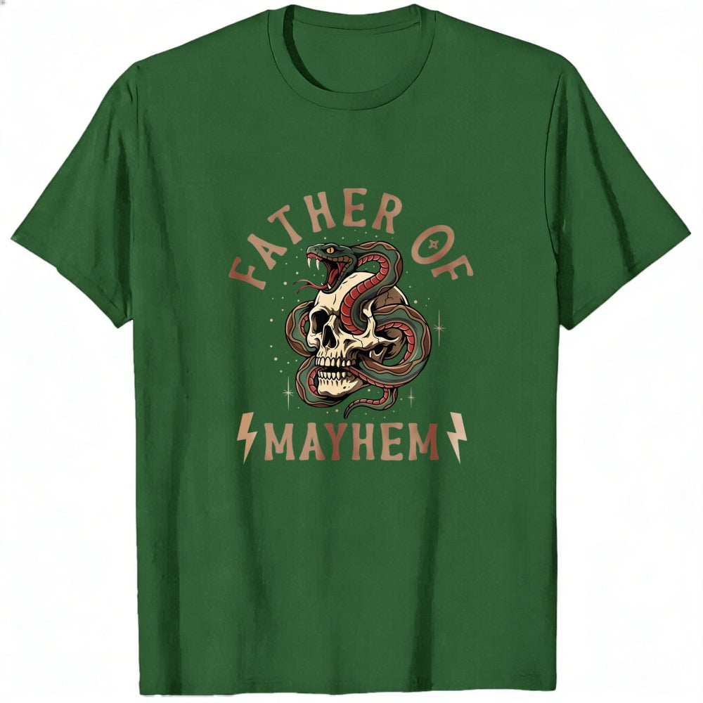 Graphic Design Classic T-Shirt Father Of Mayhem Snake And Skull