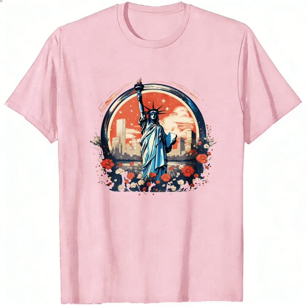 Artistic Statue Of Liberty Cityscape Classic T-Shirt