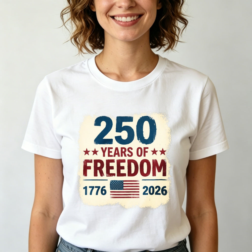 Patriotic American Independence Day 250 Years Of Freedom Classic T-Shirt