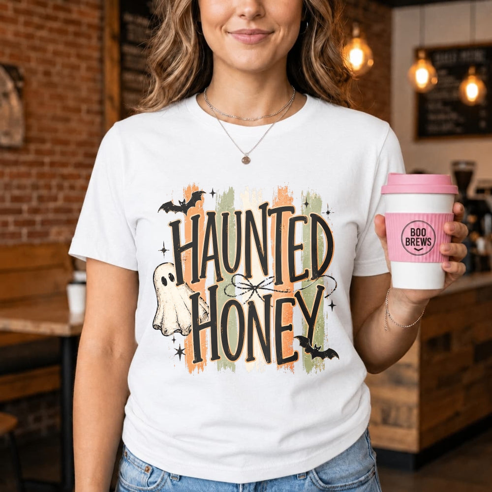 Halloween Haunted Honey Ghost Bat Classic T-Shirt