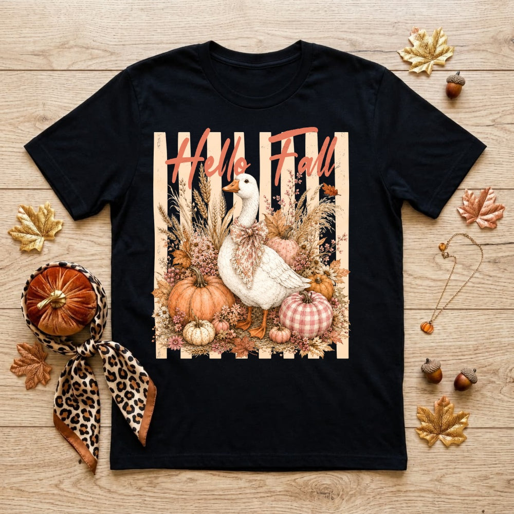 Fall Harvest Goose Hello Fall Classic T-Shirt