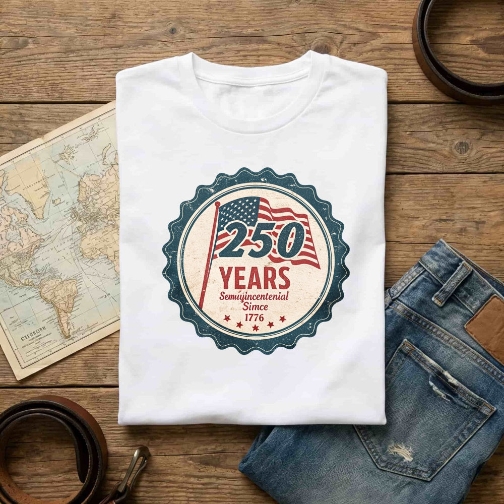 Patriotic American Flag 250 Years Semi Bicentennial Since 1776 Classic T-Shirt