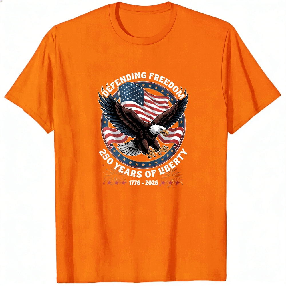 Patriotic Eagle American Flag Design Classic T-Shirt Defending Freedom 250 Years Of Liberty 1776 2026