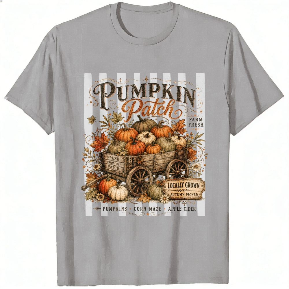 Vintage Autumn Harvest Pumpkin Patch Wagon Classic T-Shirt Locally Grown Fall Decor