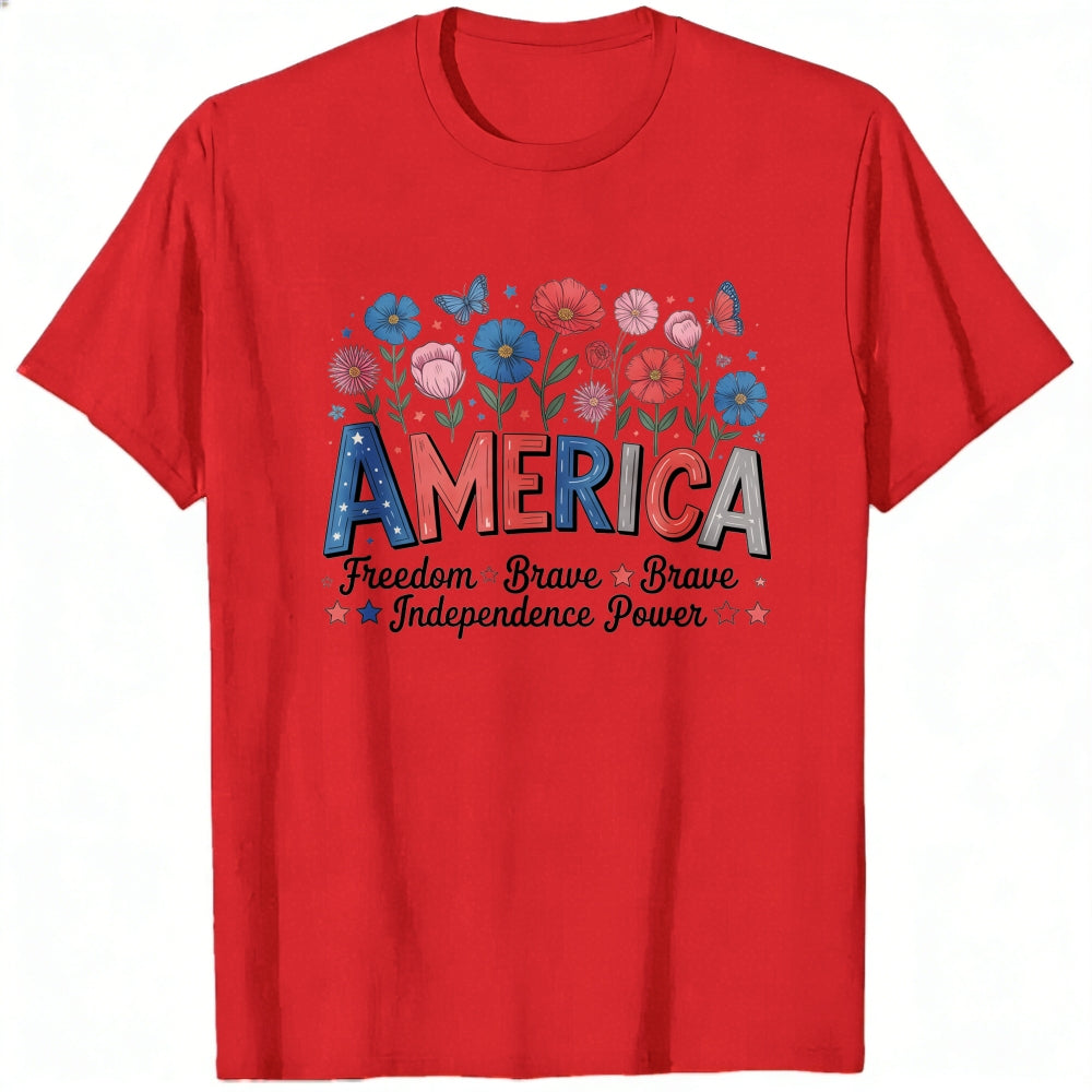 Patriotic Floral America Classic T-Shirt