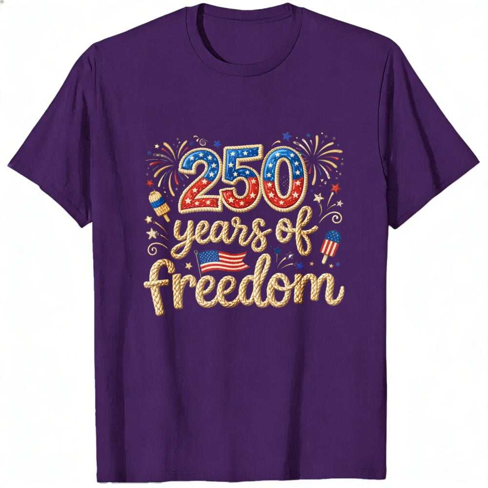 Patriotic American Flag Fireworks 250 Years Of Freedom Classic T-Shirt