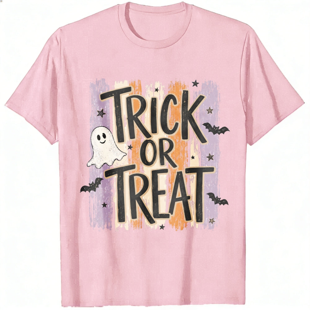 Halloween Trick Or Treat Ghost Bat Classic T-Shirt