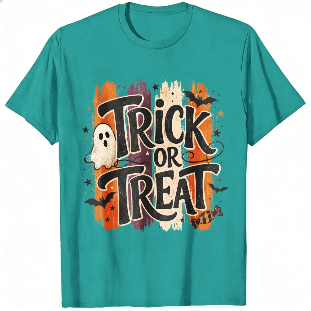 Halloween Vintage Trick Or Treat Ghost Bat Classic T-Shirt