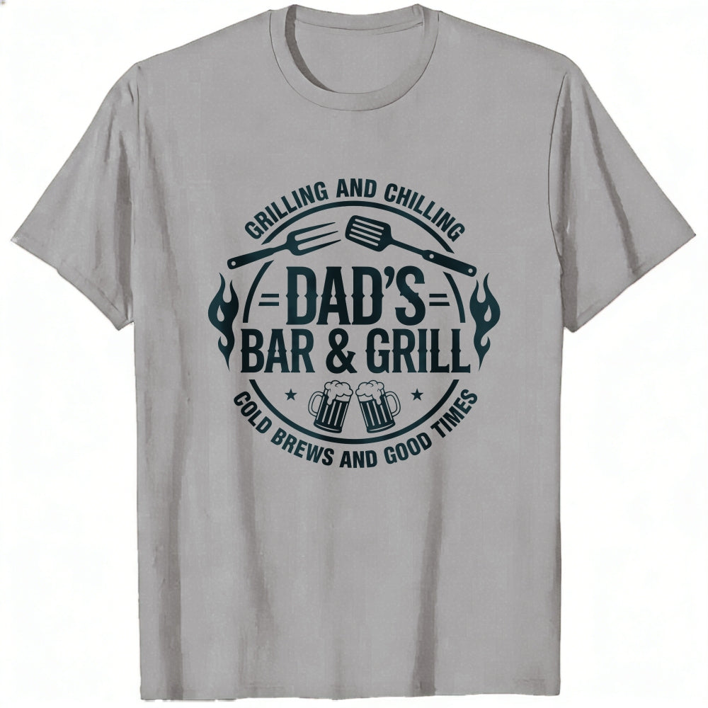 Casual Style Classic T-Shirt Dad's Bar And Grill Grilling And Chilling Cold Brews And Good Times
