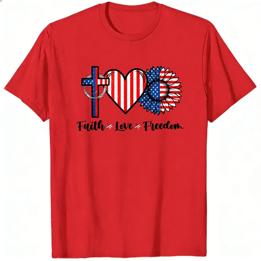 Patriotic Faith Love Freedom Classic T-Shirt