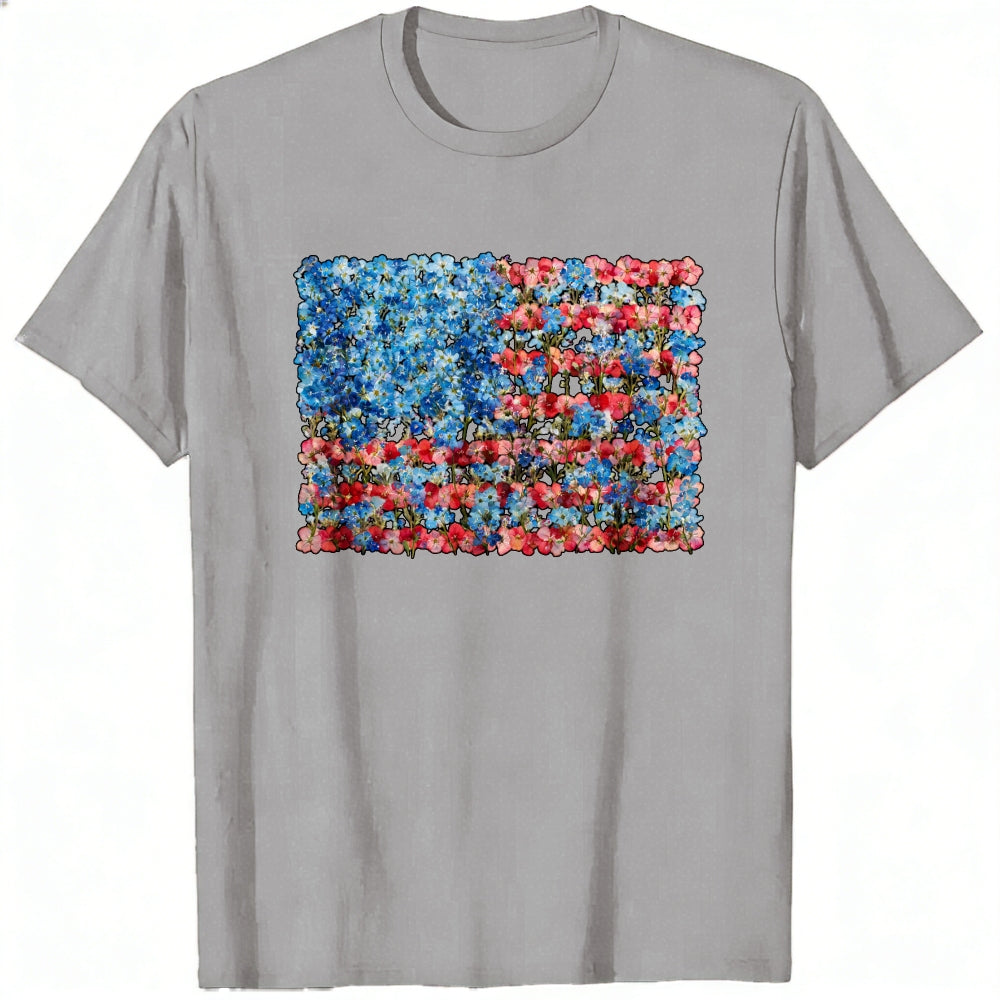 American Flag Floral Design Classic T-Shirt