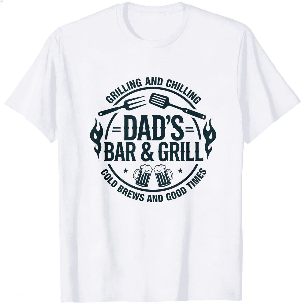 Casual Style Classic T-Shirt Dad's Bar And Grill Grilling And Chilling Cold Brews And Good Times