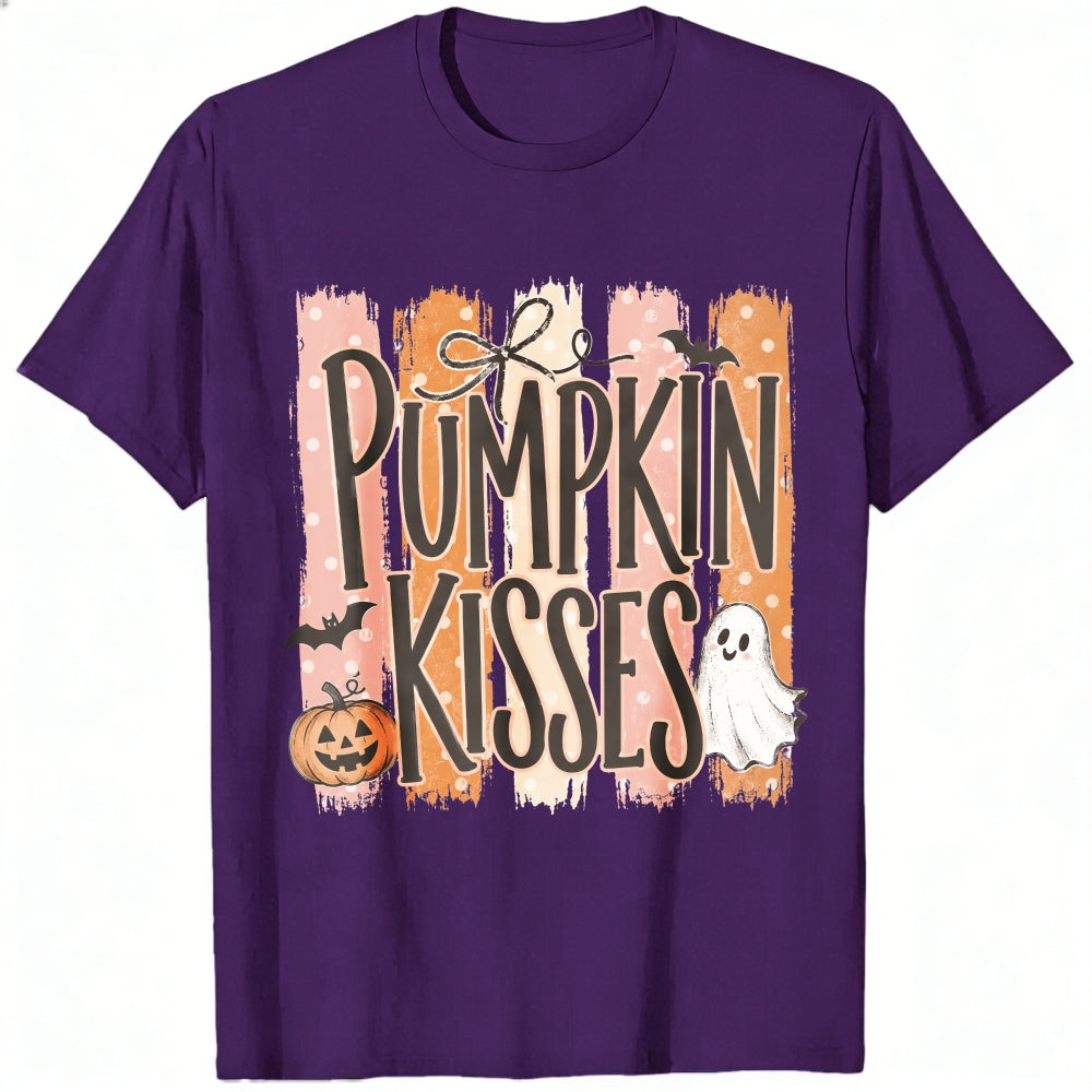 Halloween Pumpkin Kisses Ghost Bat Classic T-Shirt