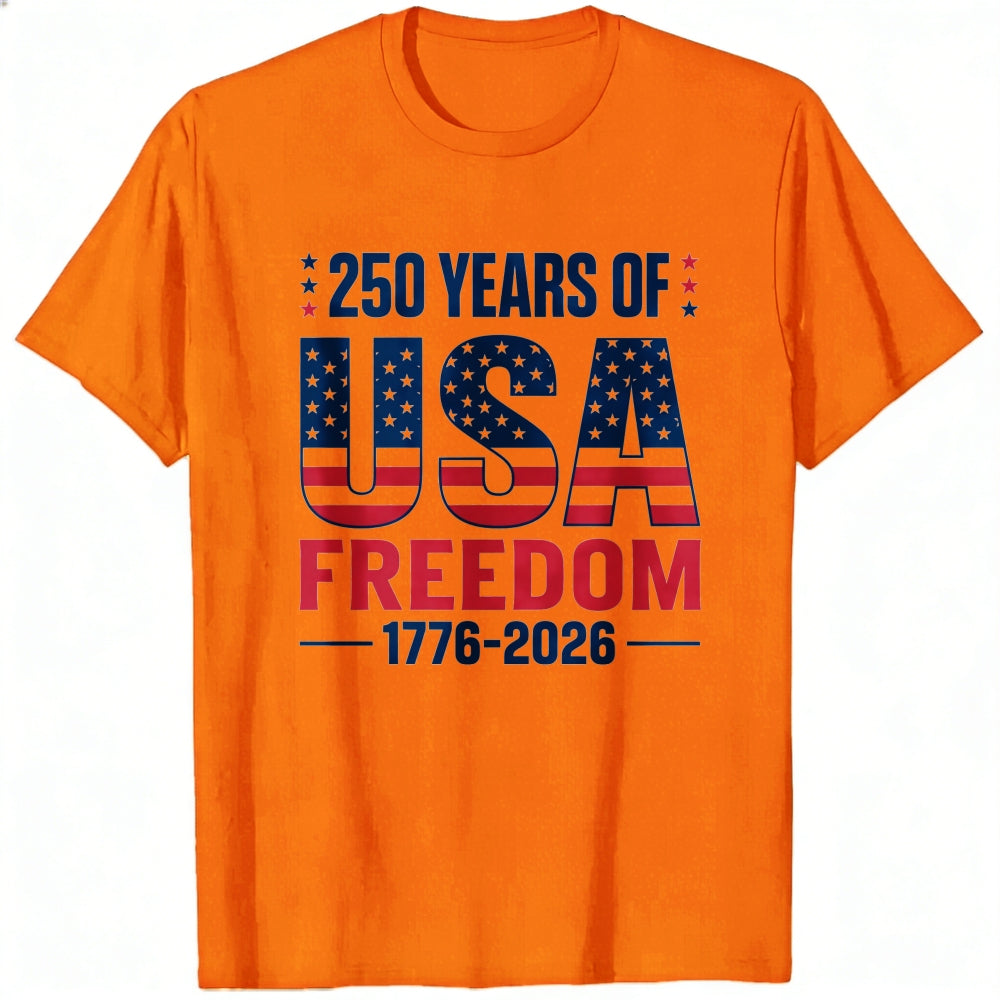 Patriotic American Flag Design Classic T-Shirt 250 Years Of Usa Freedom 1776 2026