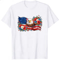 Patriotic Eagle And Flowers Classic T-Shirt