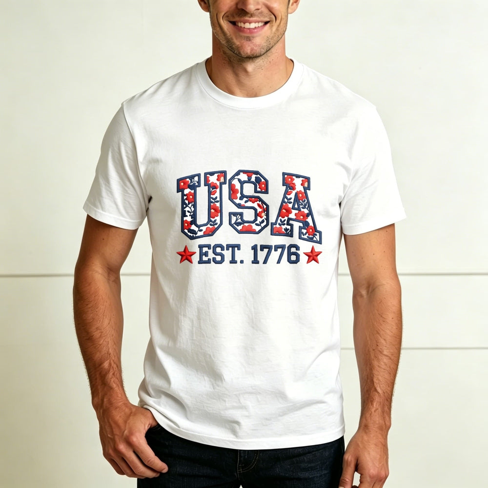 Patriotic Usa Flag Pattern Classic T-Shirt