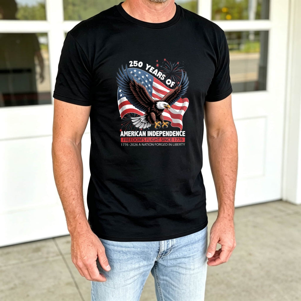 Patriotic Eagle American Flag Classic T-Shirt 250 Years Of American Independence Freedom S Flight Since 1776