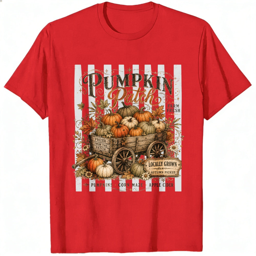 Vintage Autumn Harvest Pumpkin Patch Wagon Classic T-Shirt Locally Grown Fall Decor