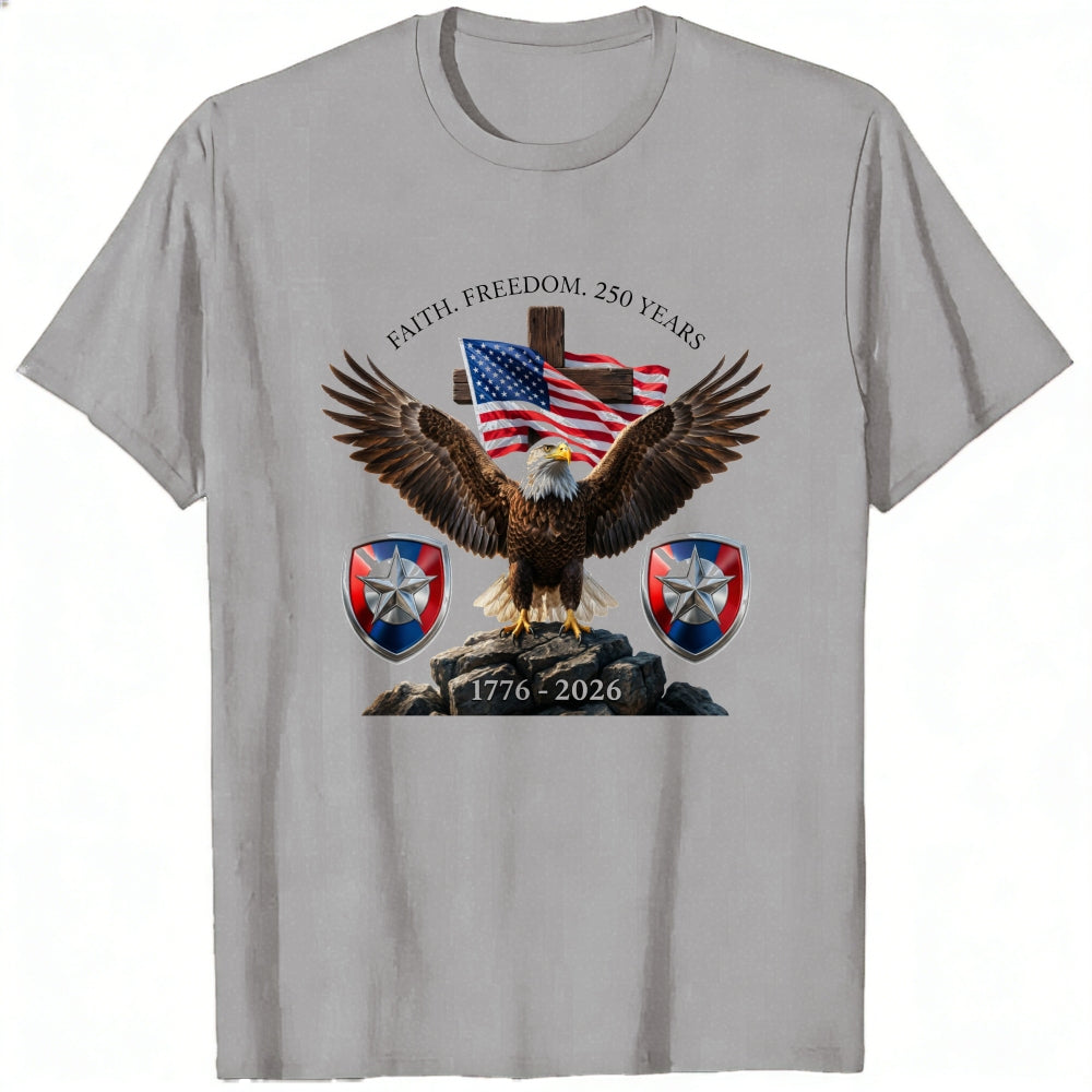 Patriotic Eagle American Flag Classic T-Shirt Faith Freedom 250 Years 1776 2026