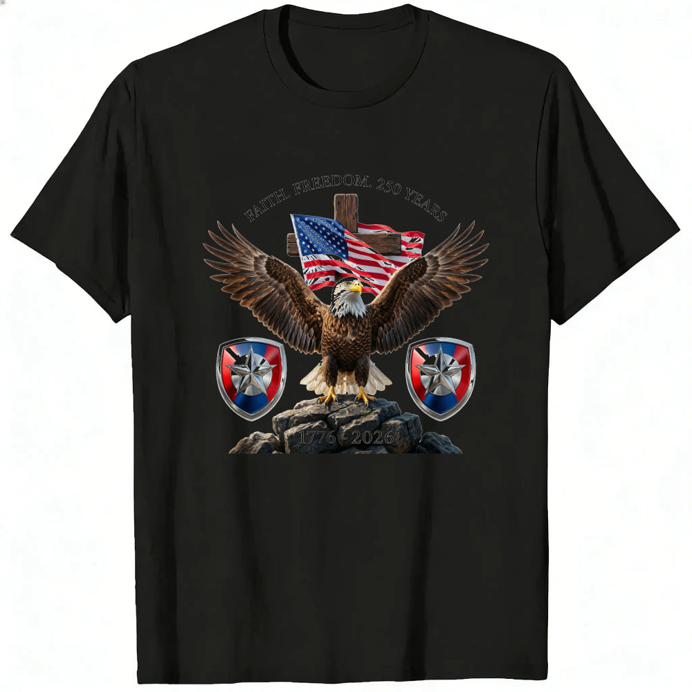 Patriotic Eagle American Flag Classic T-Shirt Faith Freedom 250 Years 1776 2026