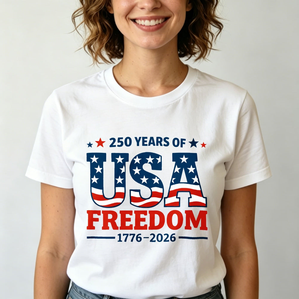 Patriotic American Flag Design Classic T-Shirt 250 Years Of Usa Freedom 1776 2026