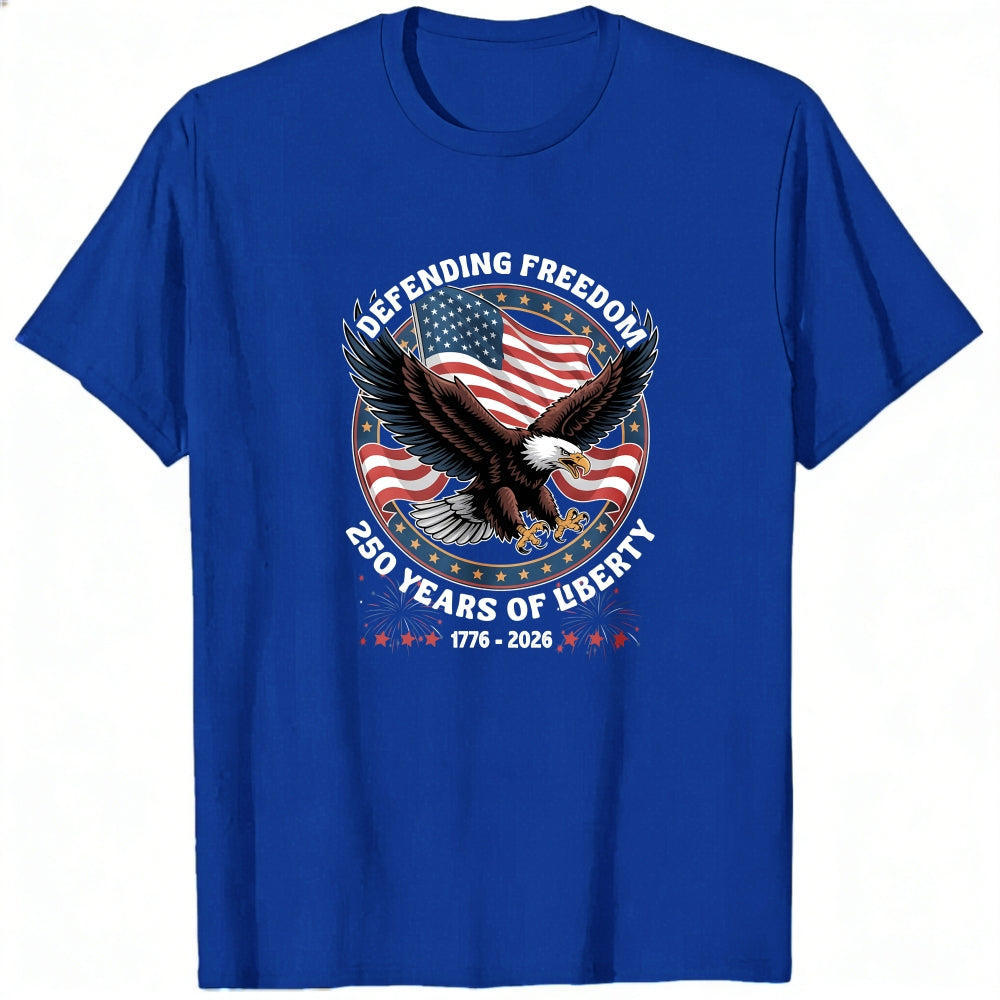 Patriotic Eagle American Flag Design Classic T-Shirt Defending Freedom 250 Years Of Liberty 1776 2026