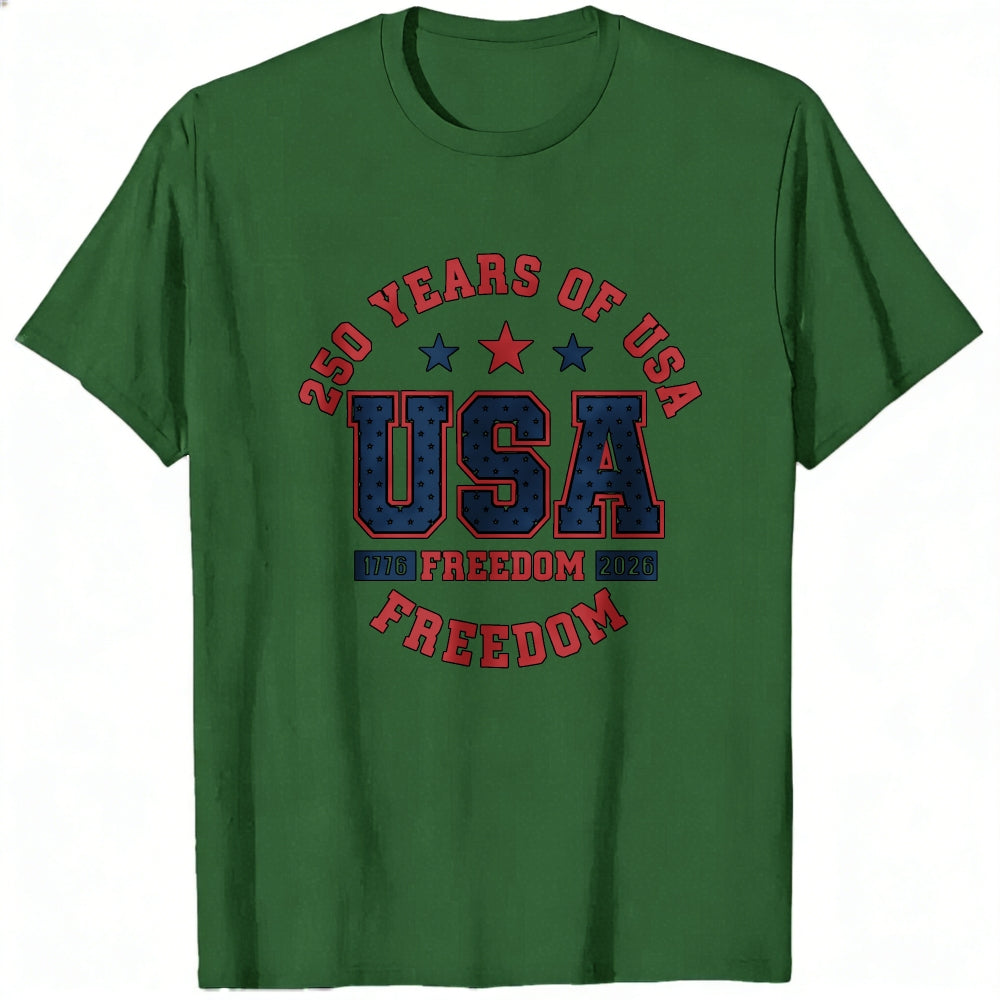 Patriotic American Flag Design Classic T-Shirt 250 Years Of Usa Freedom 1776 2026