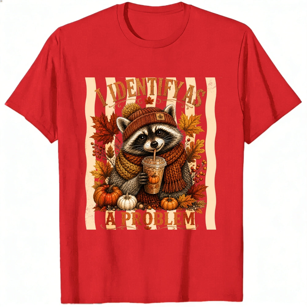 Funny Raccoon I Identify As A Problem Fall Autumn Classic T-Shirt
