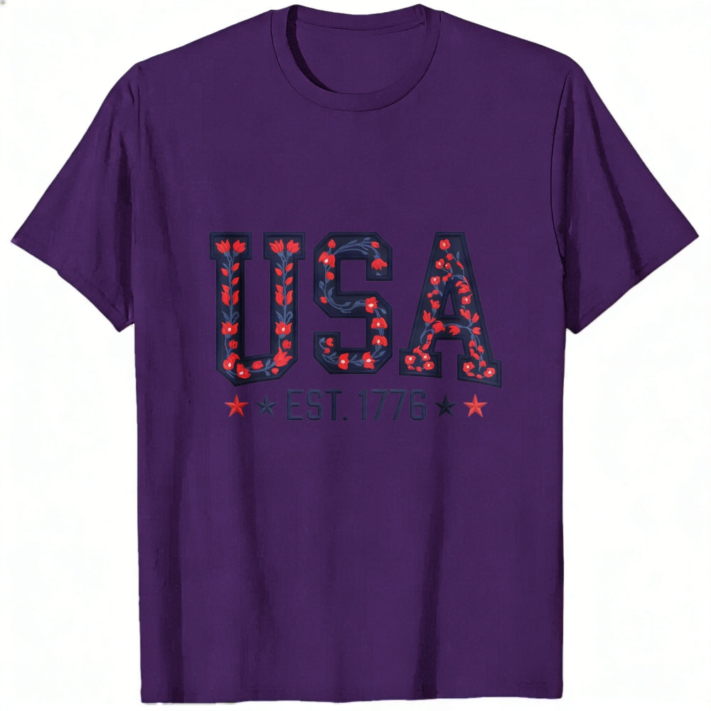 Patriotic Usa Flag Pattern Classic T-Shirt
