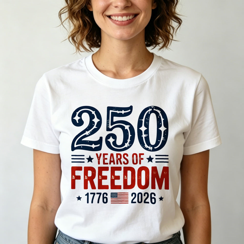 Patriotic American Independence Day 250 Years Of Freedom 1776 2026 Classic T-Shirt