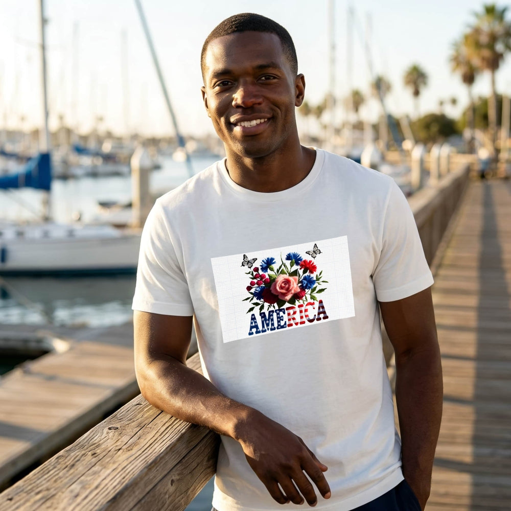 Patriotic Floral Design Classic T-Shirt America