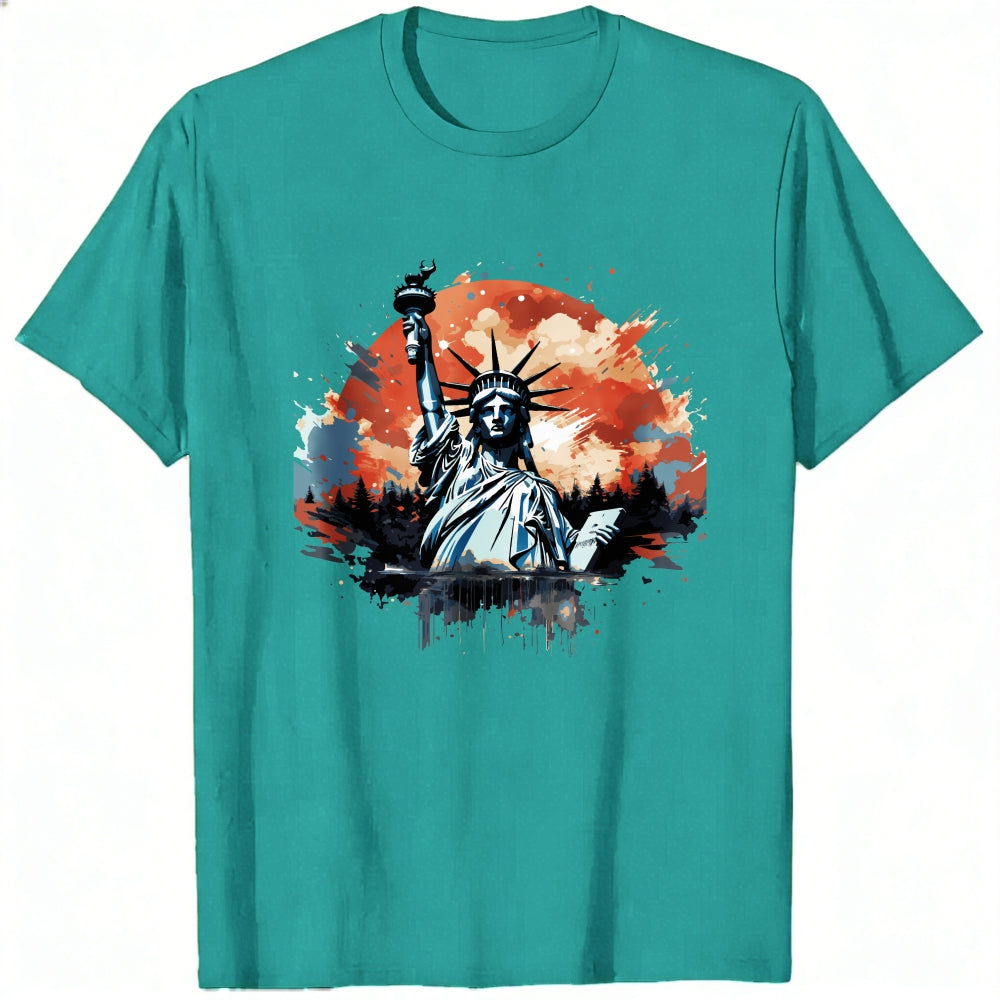 Artistic Statue Of Liberty Sunset Classic T-Shirt