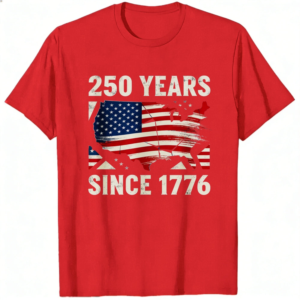 Patriotic American Flag Map Classic T-Shirt 250 Years Since 1776