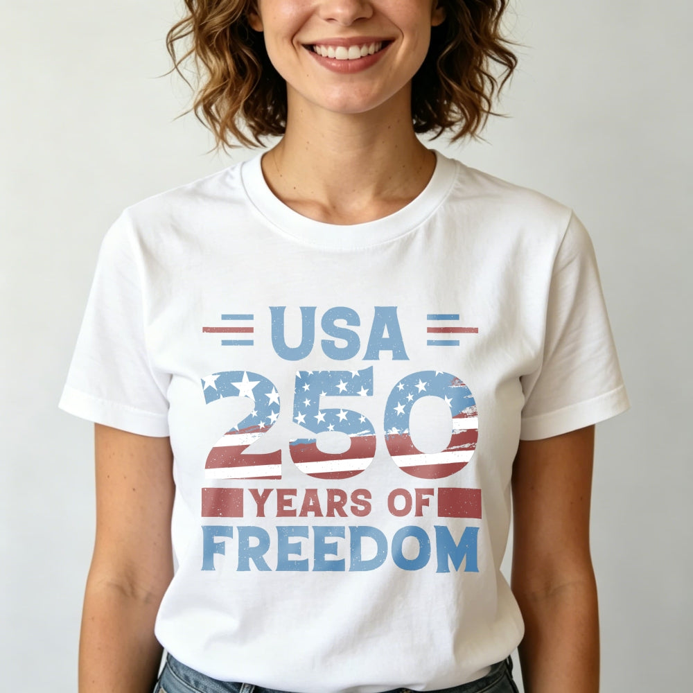 Patriotic American Flag Design Classic T-Shirt 250 Years Of Freedom Usa Celebration