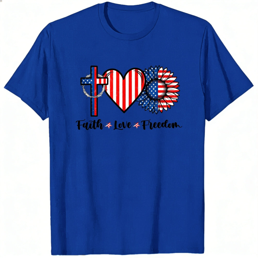 Patriotic Faith Love Freedom Classic T-Shirt