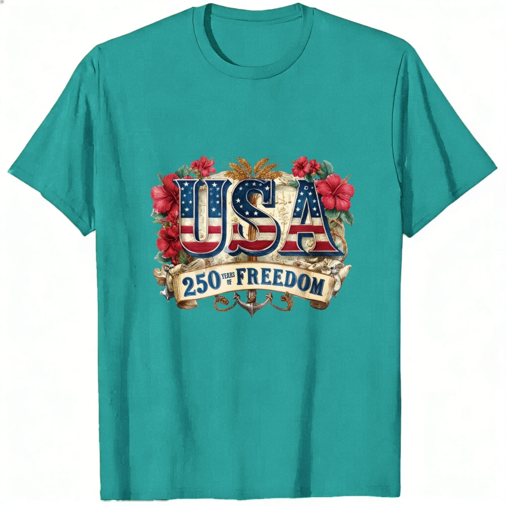 Patriotic American Flag Design Classic T-Shirt Usa 250 Years Of Freedom