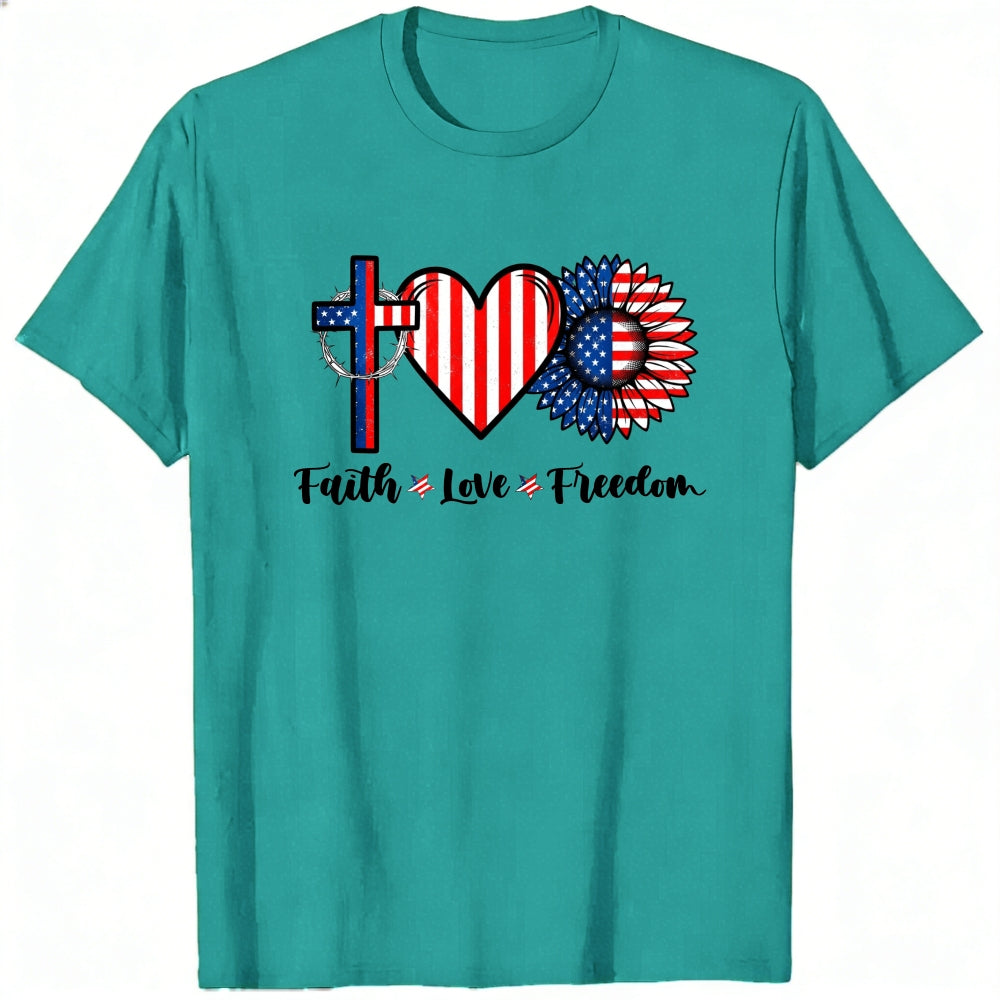 Patriotic Faith Love Freedom Classic T-Shirt