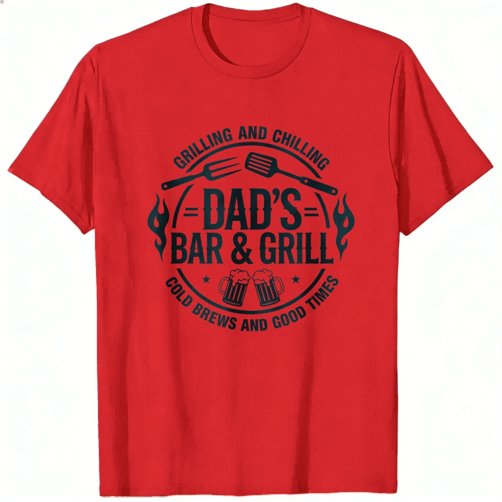 Casual Style Classic T-Shirt Dad's Bar And Grill Grilling And Chilling Cold Brews And Good Times